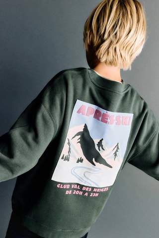 Sweat-shirt coton imprimé - Vert
