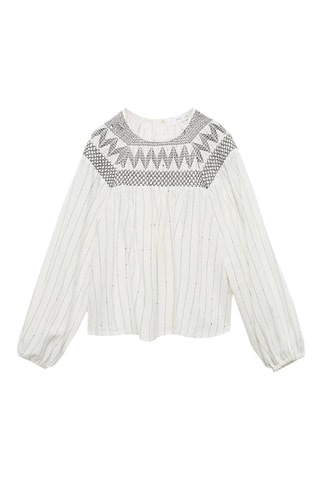 Blouse détails brodés - Blanc