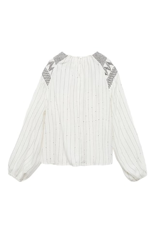 Blouse détails brodés - Blanc
