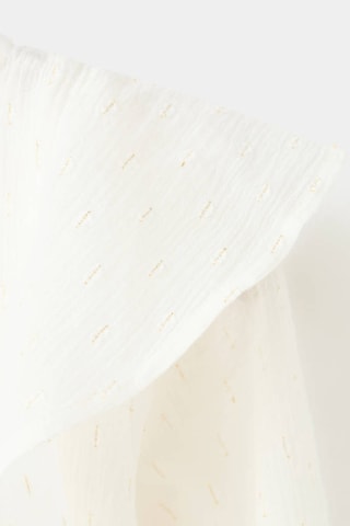 Blouse Lurex volants - Blanc