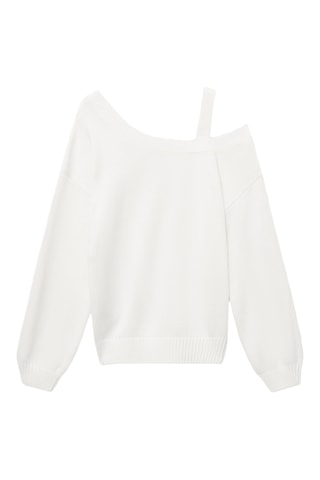 Pull en maille à découpe - Blanc