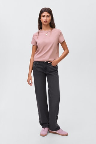 T-shirt coton ajusté - Rose