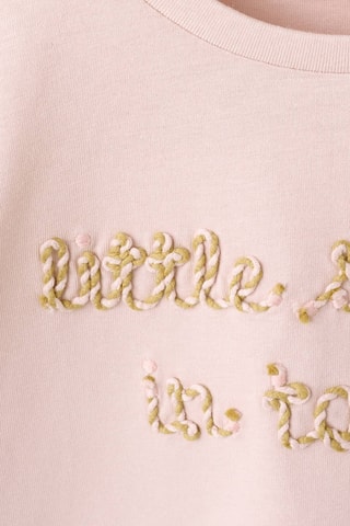 T-shirt coton inscription brodée - Rose