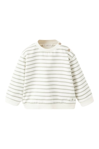 Sweat-shirt coton rayures - Vert