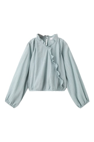 Blouse Lurex volants - Bleu
