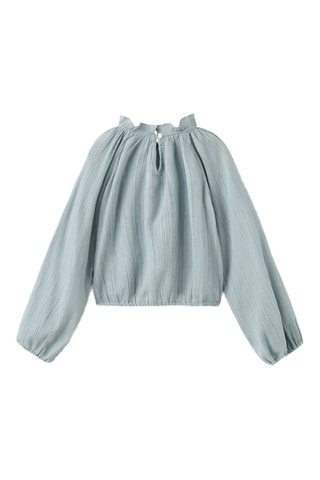 Blouse Lurex volants - Bleu
