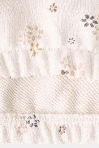 Sweat coton imprimé à fleur - Beige
