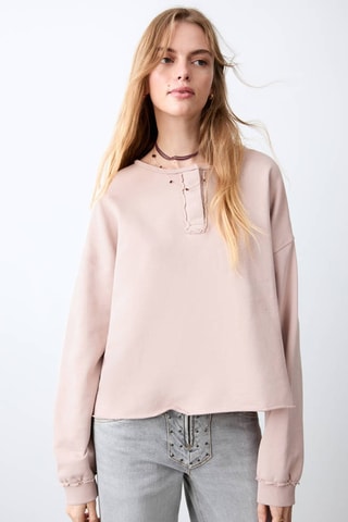 Sweat avec ourlet sans couture - Rose