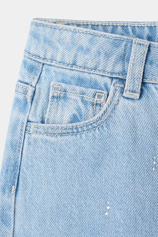 Jean large à strass - Bleu