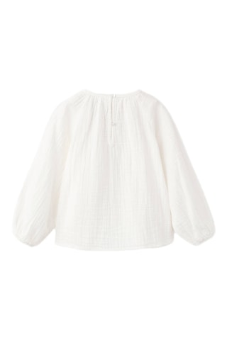 Blouse brodée avec verroterie - Blanc