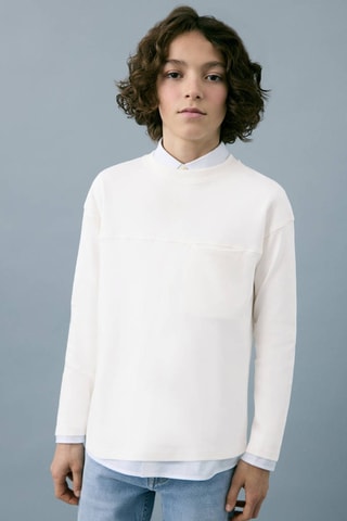 T-shirt couture poche - Blanc