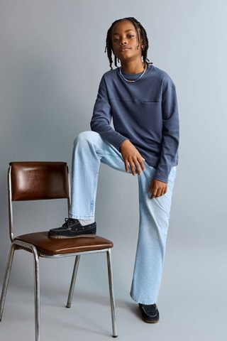 T-shirt couture poche - Bleu