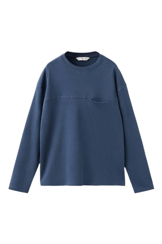 T-shirt couture poche - Bleu