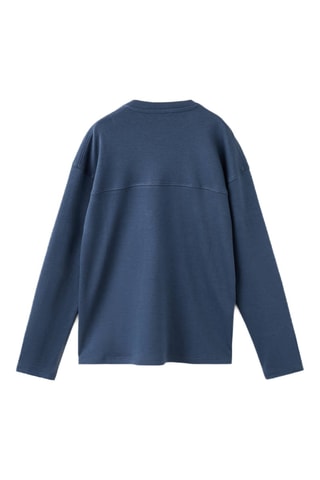 T-shirt couture poche - Bleu