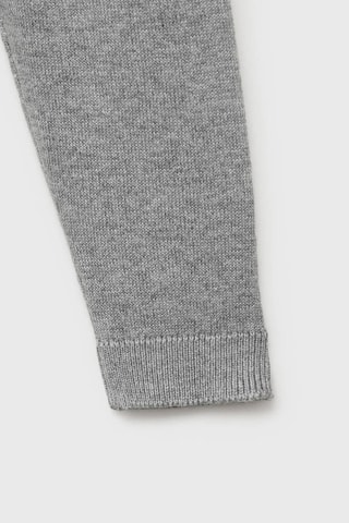 Pull-over maille détails côtelés - Gris