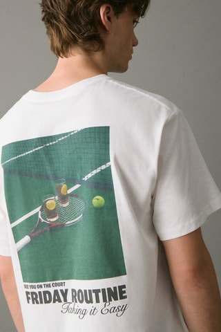 T-shirt en coton imprimé - Blanc