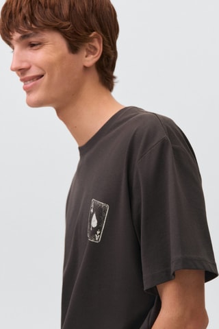 T-shirt en coton imprimé - Gris