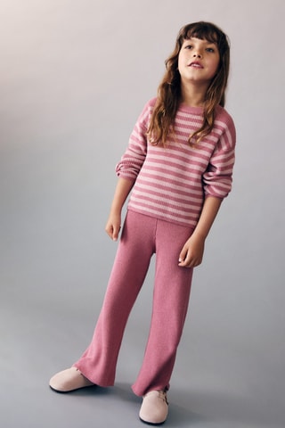 Pull-over maille détail boutons - Rose