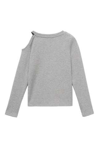 T-shirt cut-out Lurex - Gris