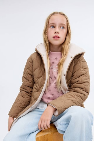 Anorak long matelassé - Marron