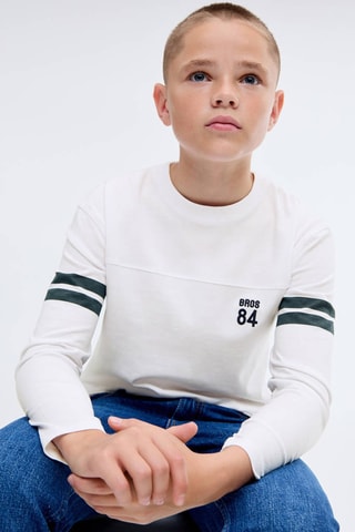 T-shirt brodé imprimé - Blanc