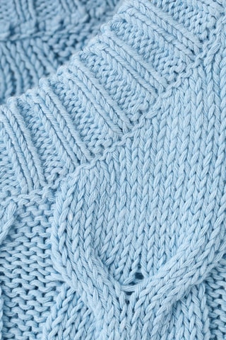 Pull-over maille tressée - Bleu