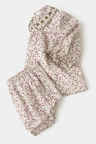 Robe et culotte détails brodés - Blanc
