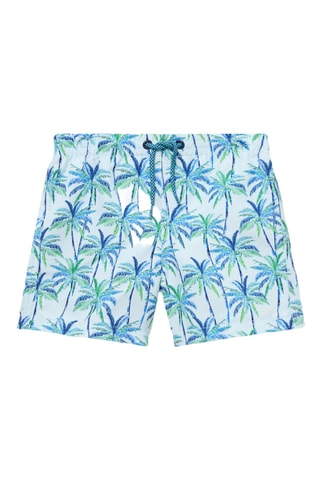 Maillot de bain imprimé palmiers - Bleu