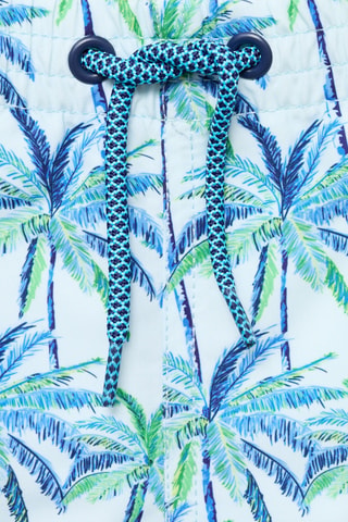 Maillot de bain imprimé palmiers - Bleu