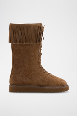 Bottes cuir franges - Marron