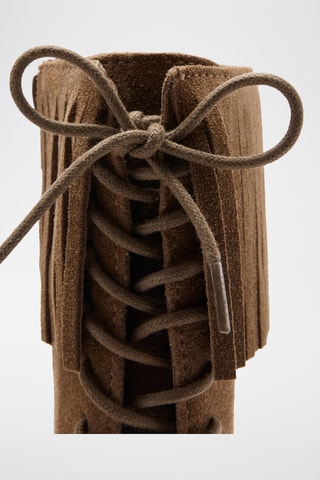 Bottes cuir franges - Marron