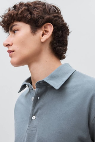 Polo basique coton - Bleu