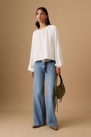 Blouse détails Lurex - Blanc