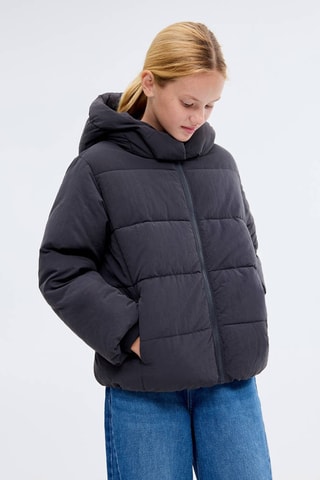 Anorak matelassé à capuche - Bleu marine