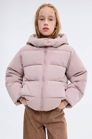 Anorak matelassé à capuche - Rose