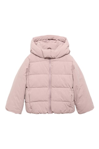 Anorak matelassé à capuche - Rose
