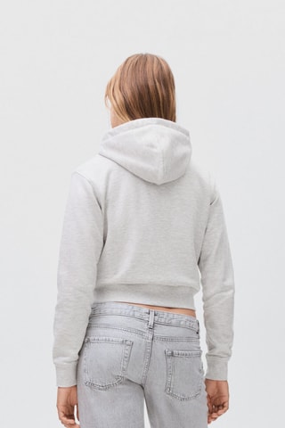 Sweat-shirt zippé à capuche - Gris clair