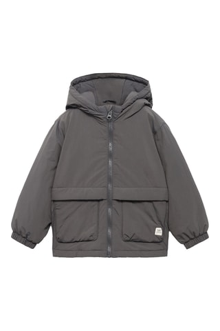Anorak matelassé à capuche - Anthracite