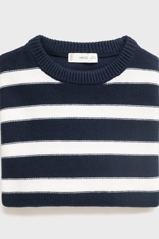 Pull-over en maille à rayures - Bleu marine