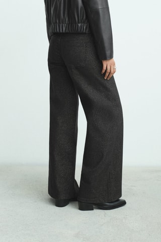 Jean wideleg glitter - Noir