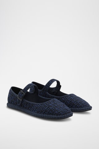 Ballerines en tweed - Noir
