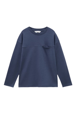 T-shirt couture poche - Bleu