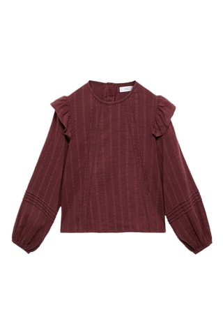 Blouse détail volants - Rouge