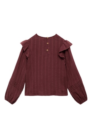 Blouse détail volants - Rouge