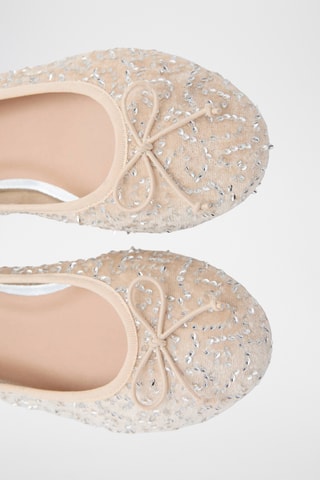Ballerines brillante à nœud - Rose