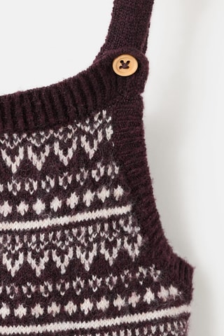 Salopette en maille jacquard - Bordeaux