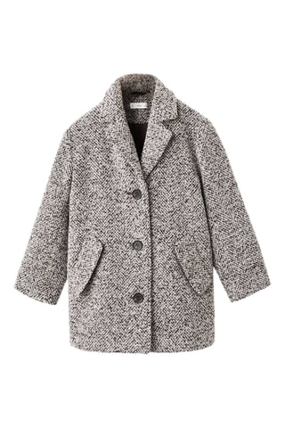 Manteau jaspé en laine - Marron