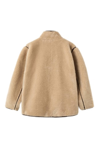 Manteau fausse fourrure à boutons - Marron