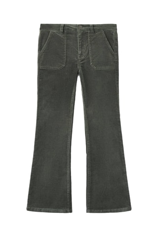Pantalon flare effet velours - Kaki