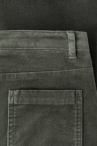Pantalon flare effet velours - Kaki